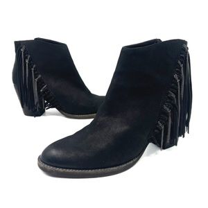 Dolce Vita Juneau Leather Fringe Embellished Ankle Booties